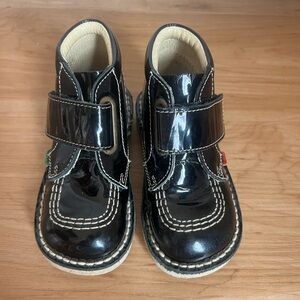 Kickers Toddler Black Patent Leather Boot